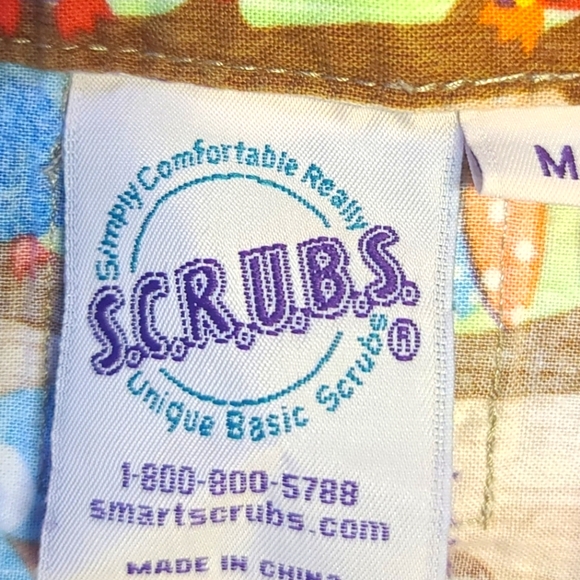 S.C.R.U.B.S. Women's Long Sleeve Button Up Owl Print Scrubs Top Size Medium - Picture 14 of 15